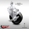 Service Caster 4 Inch SS Phenolic Wheel Swivel ½ Inch Threaded Stem Caster with Brake SCC SCC-SSTS20S414-PHS-TLB-121315